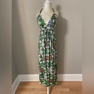 T-Bags Los Angeles Bronze Beaded Straps stretchy maxi dress Small